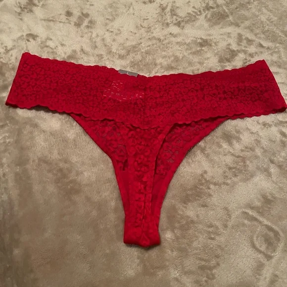 NWT Auden Women’s Allover Lace Thong size 1X 16-18 Color Red - Picture 3 of 7